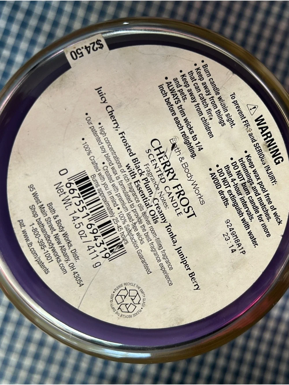 Bath & Body Works Cherry Frost Scented Candle - HTF